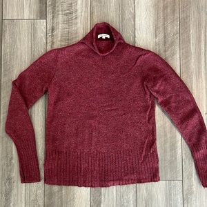 Madewell maroon mock neck sweater
